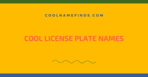 Cool License Plate Names