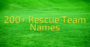 200+ Rescue Team Names
