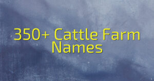 350+ Cattle Farm Names