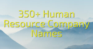 350+ Human Resource Company Names