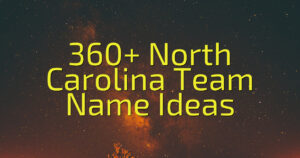 360+ North Carolina Team Name Ideas