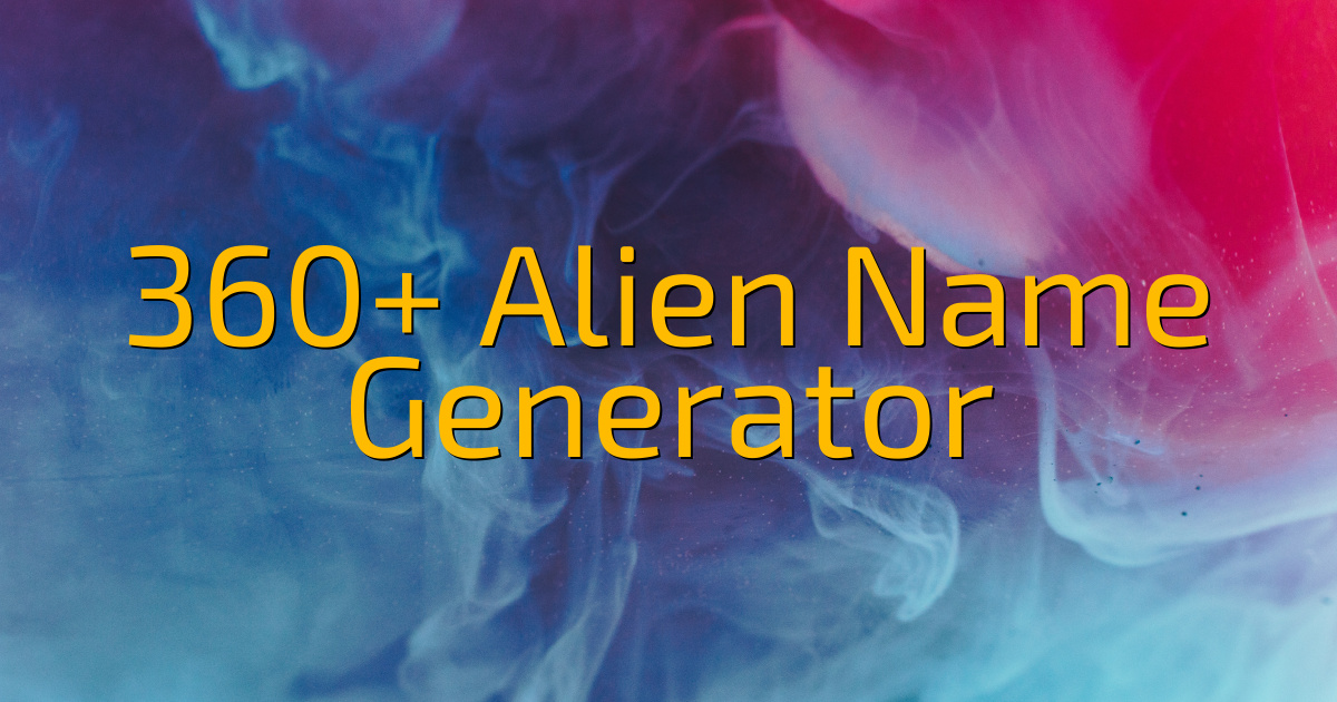 random alien name generator