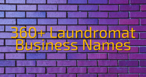 360+ Laundromat Business Names
