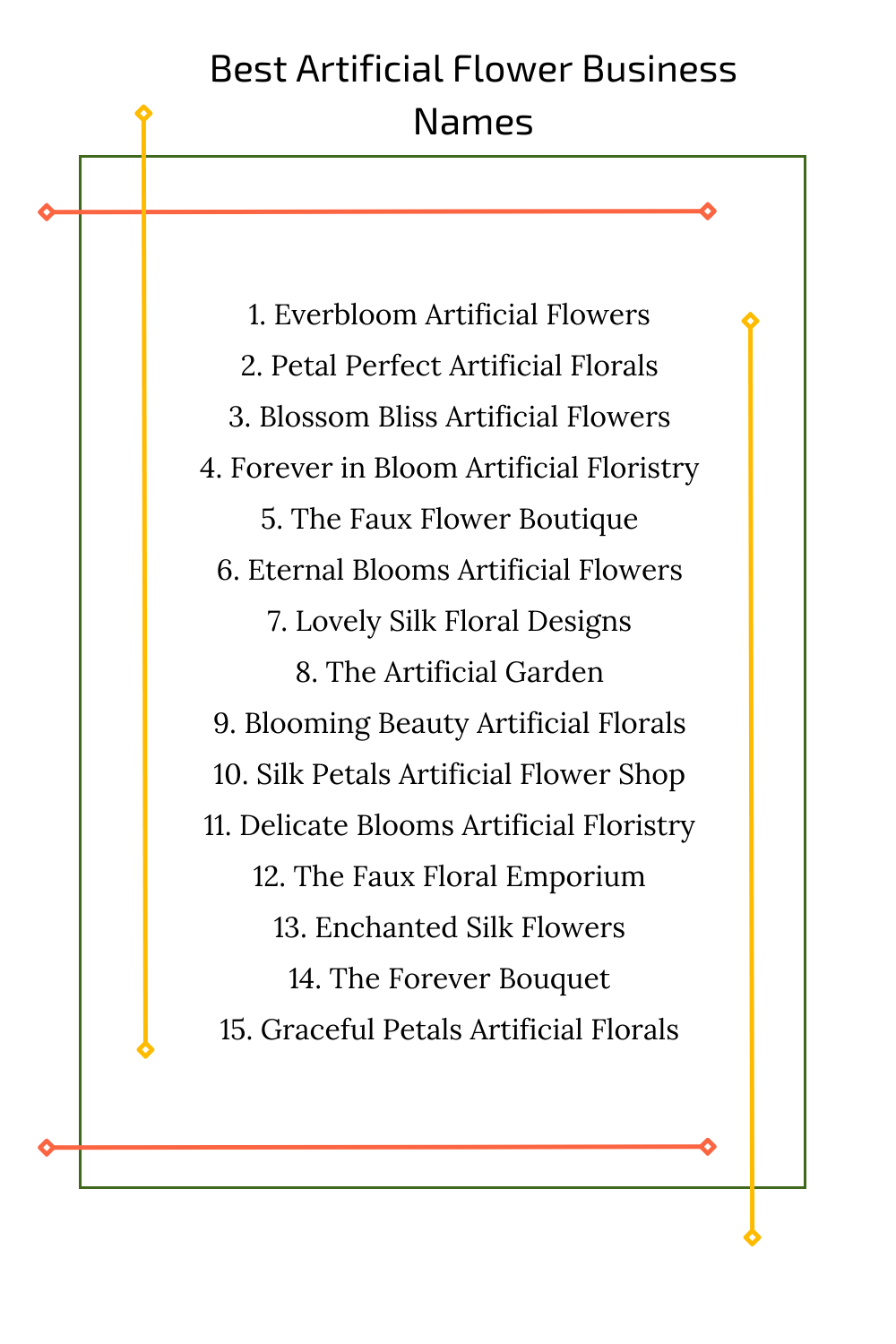 Best Artificial Flower Business Names