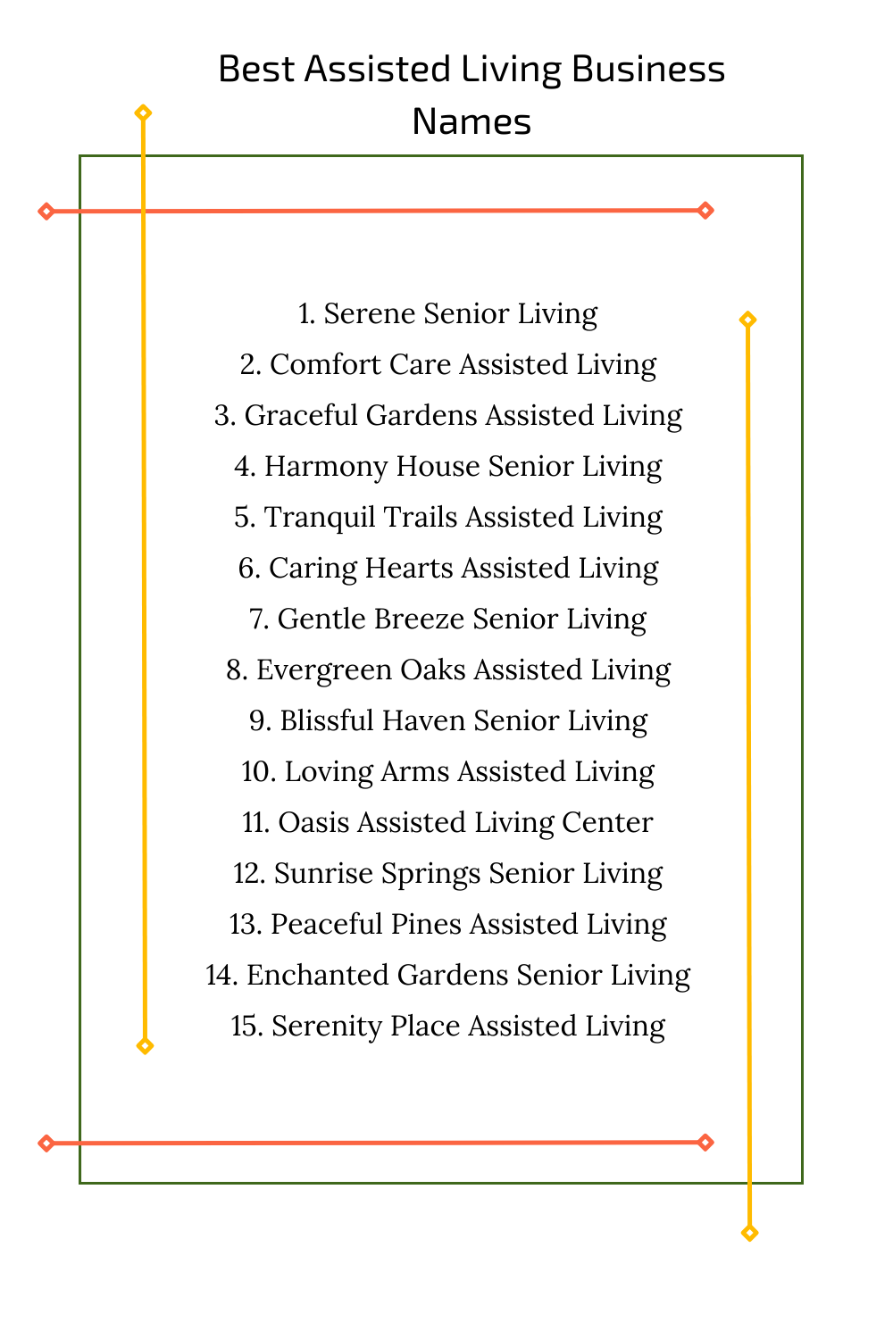 Best Assisted Living Business Names