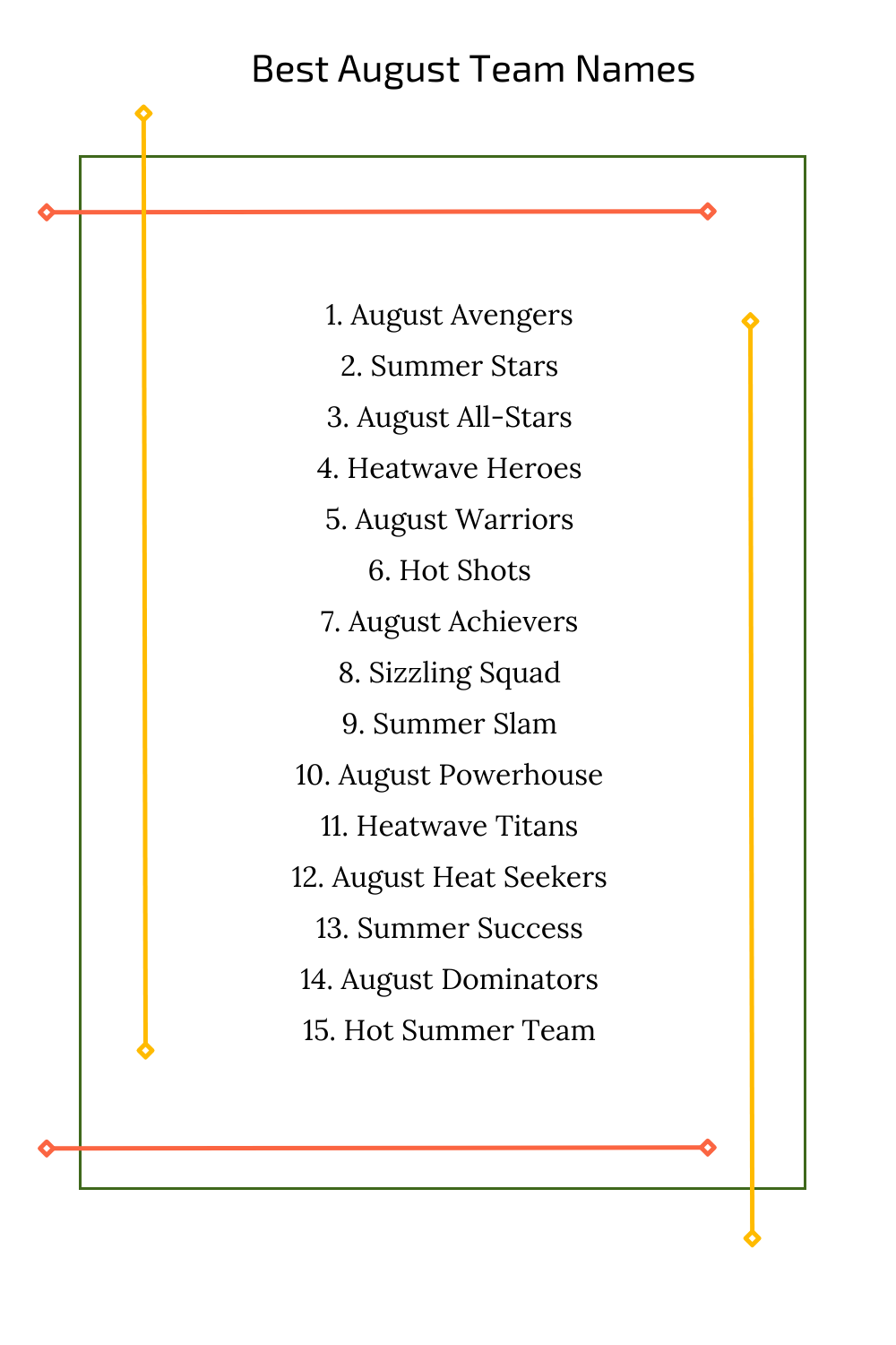 Best August Team Names