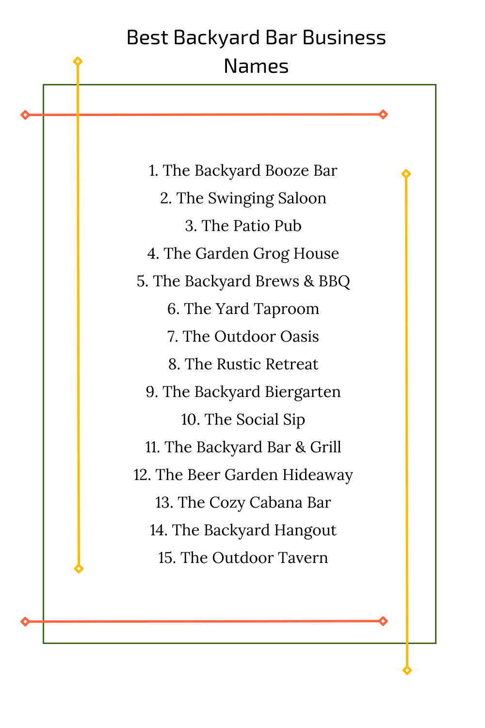 Best Backyard Bar Business Names