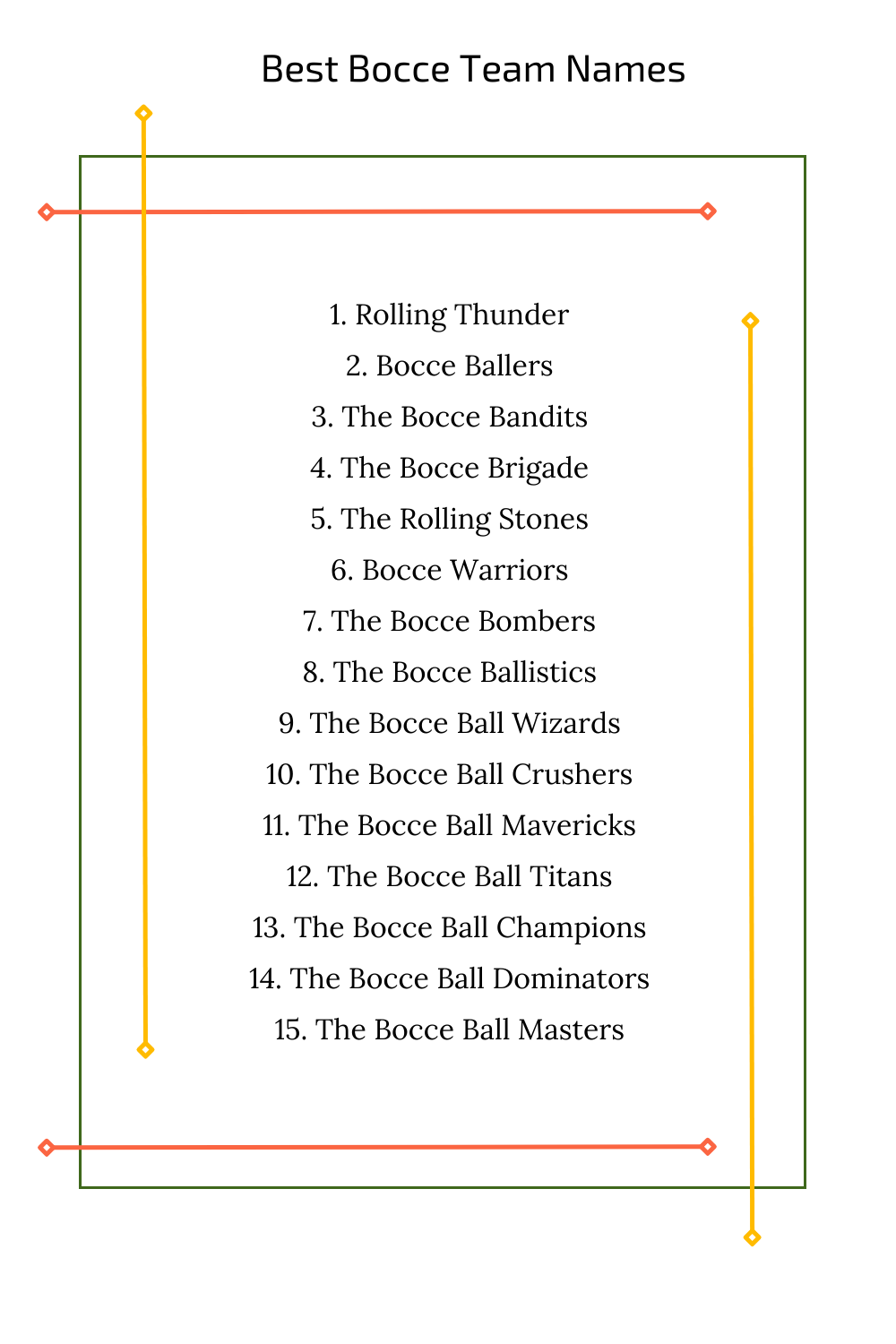 Best Bocce Team Names