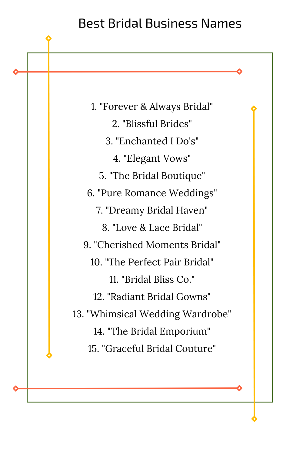 Best Bridal Business Names