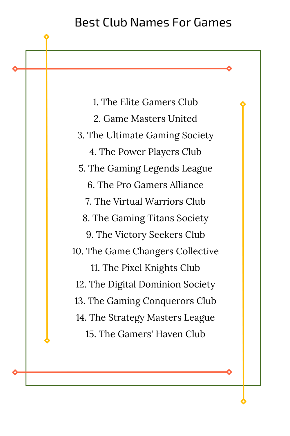 Best Club Names For Games