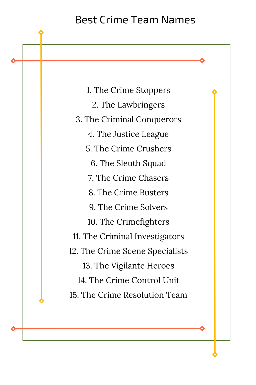 Best Crime Team Names