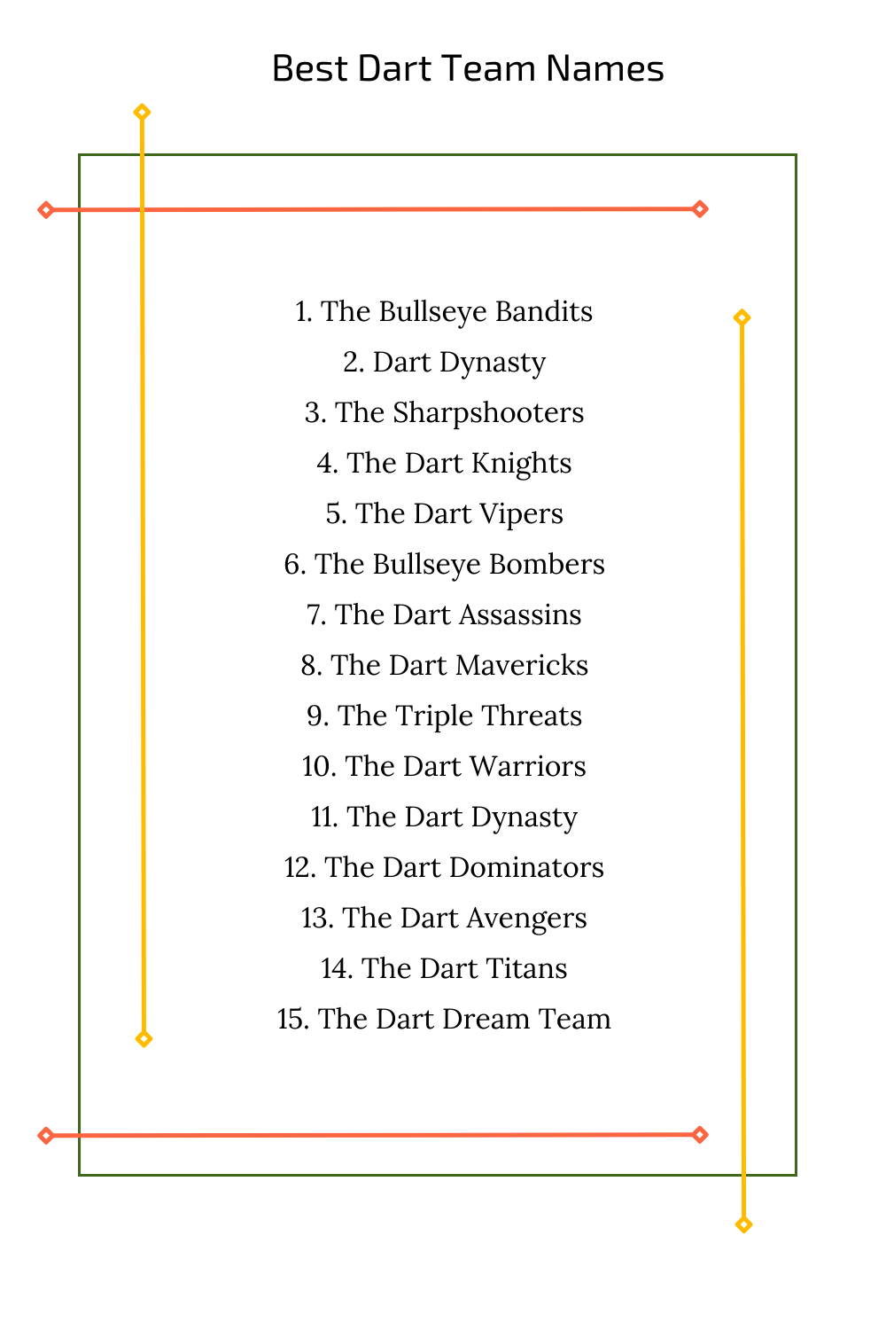 Best Dart Team Names