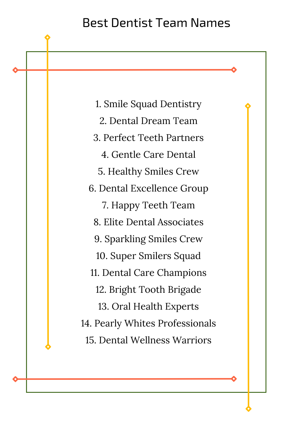 Best Dentist Team Names