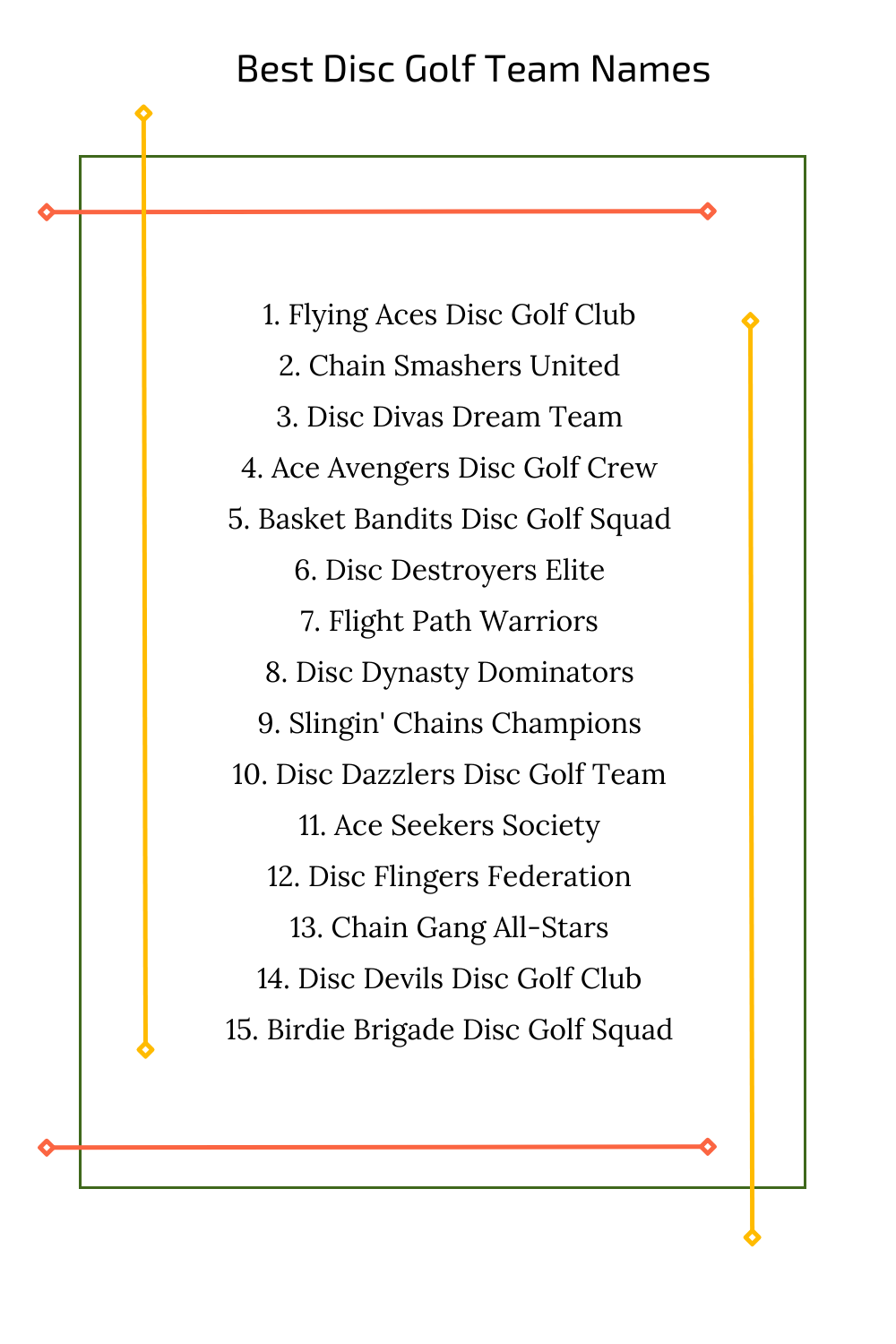 Best Disc Golf Team Names