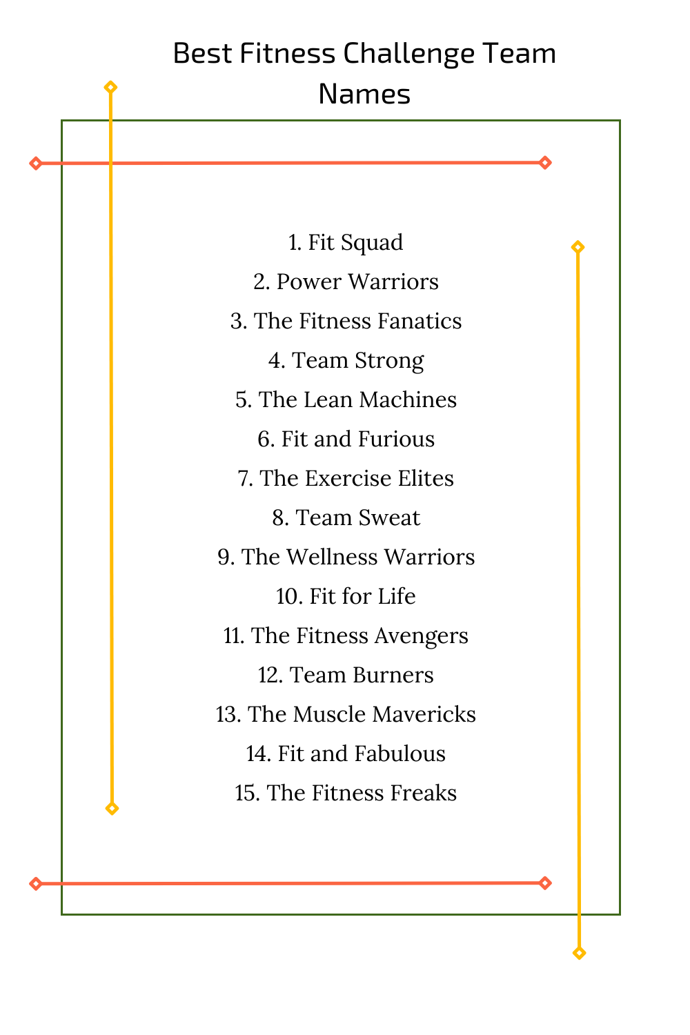 Best Fitness Challenge Team Names