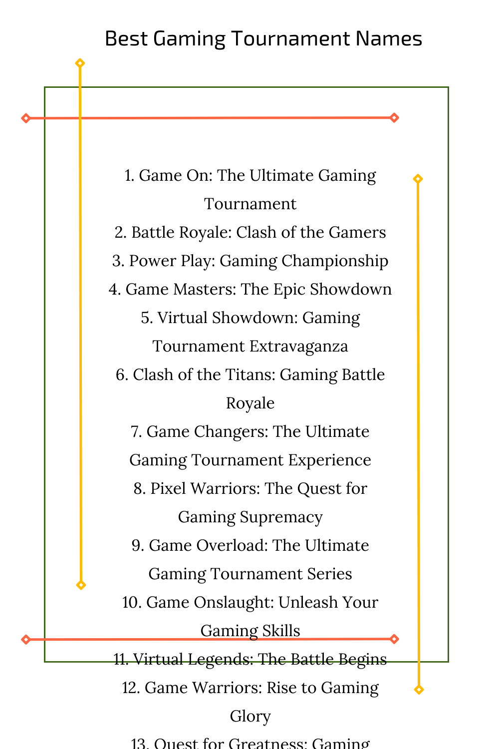 Best Gaming Tournament Names