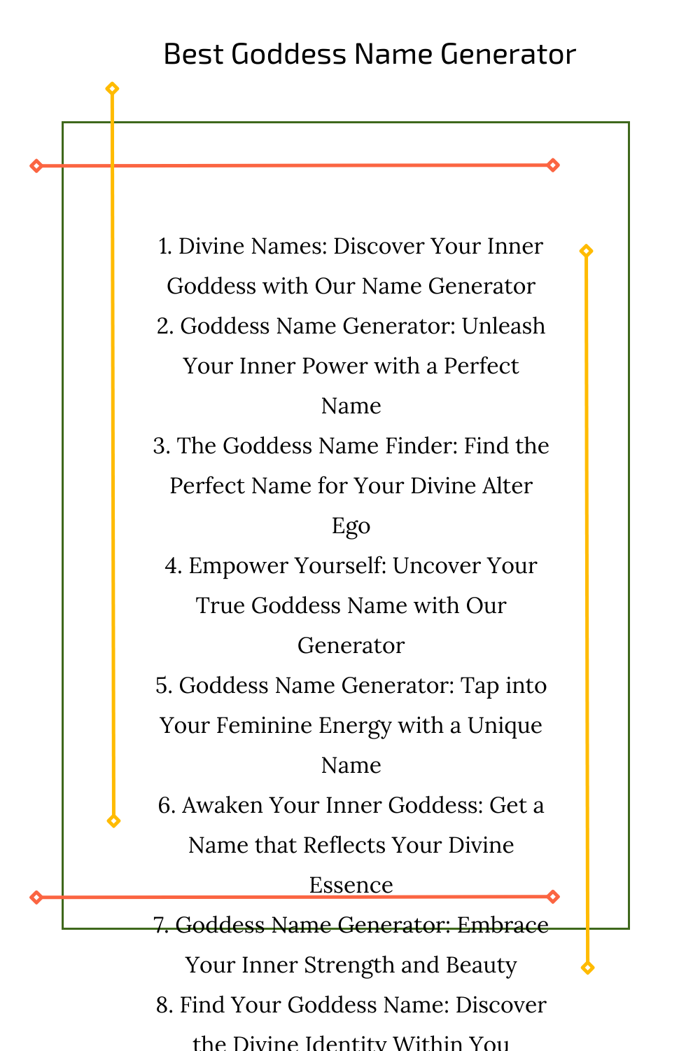 Best Goddess Name Generator
