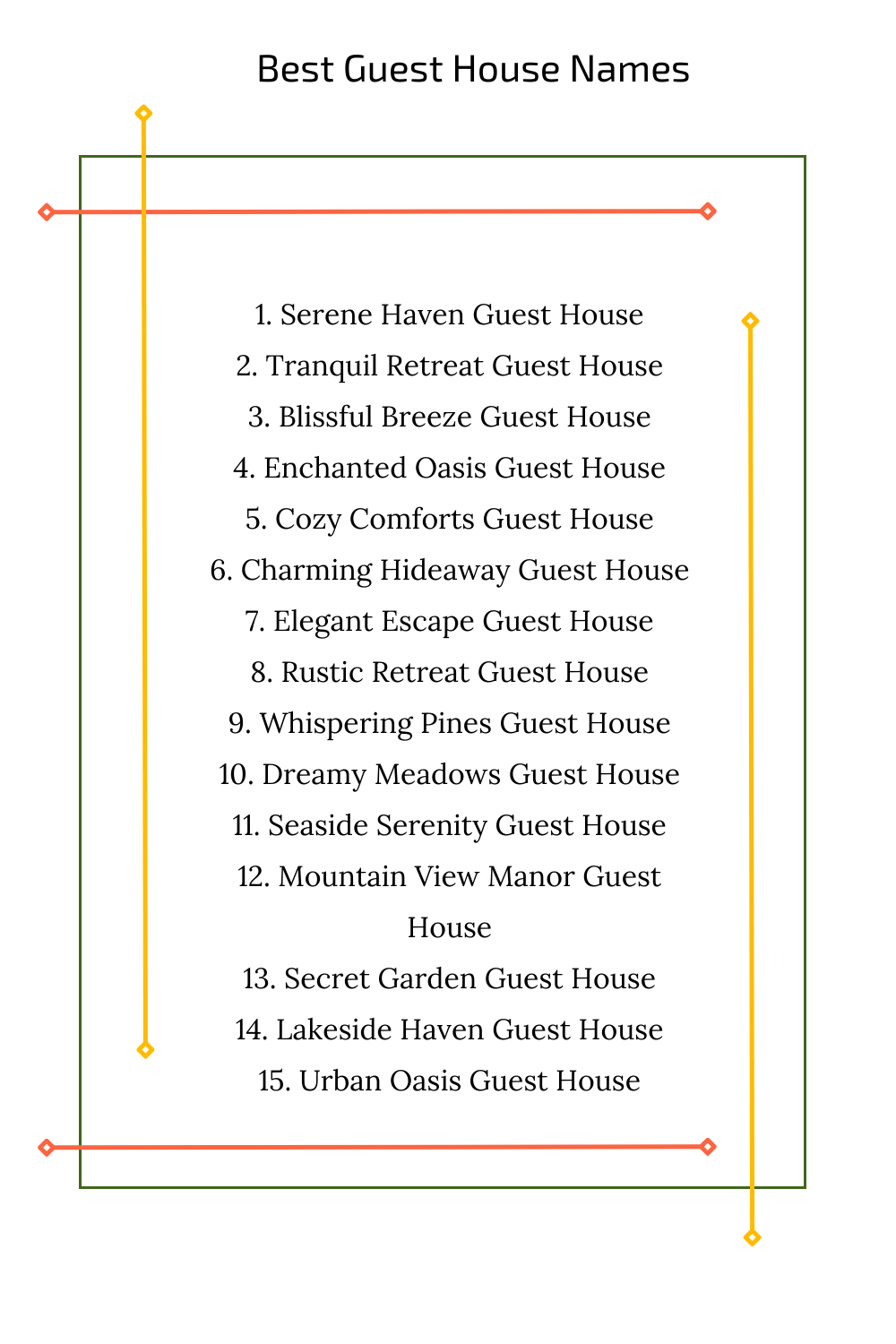 Best Guest House Names