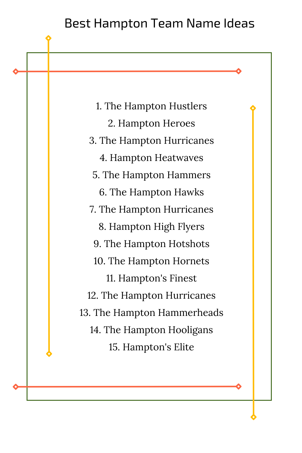 Best Hampton Team Name Ideas