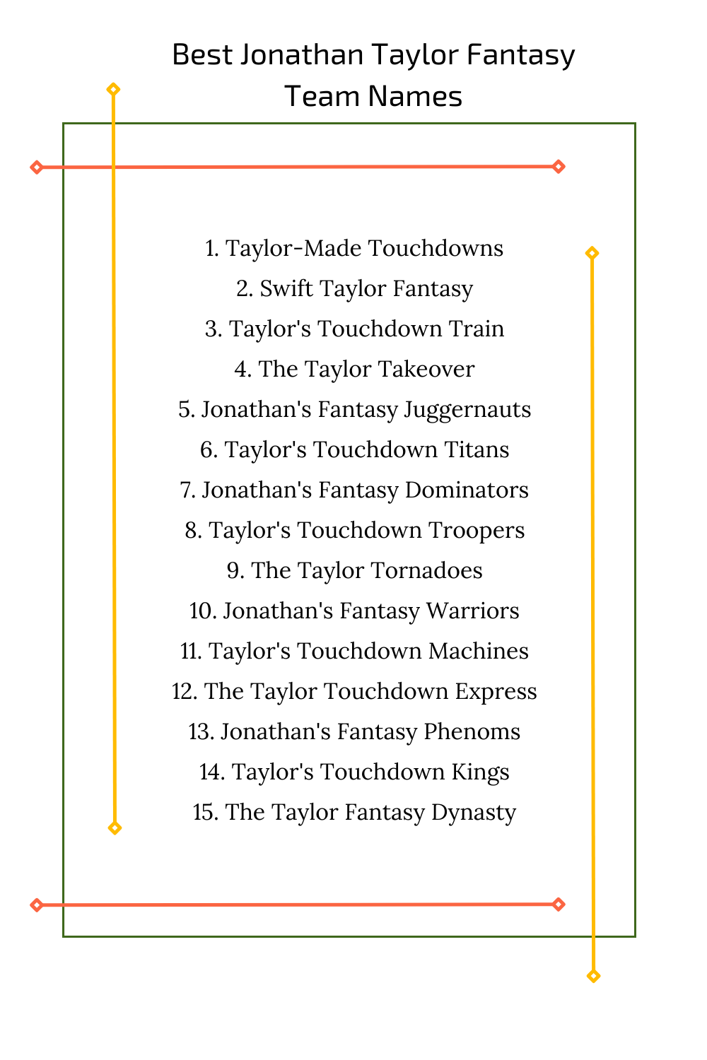 Best Jonathan Taylor Fantasy Team Names