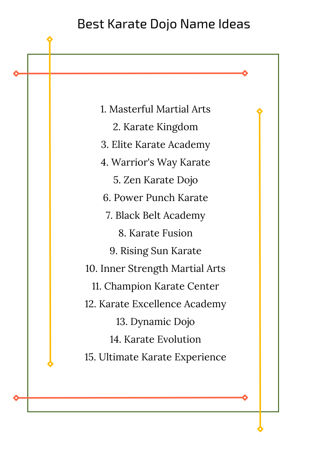 Best Karate Dojo Name Ideas