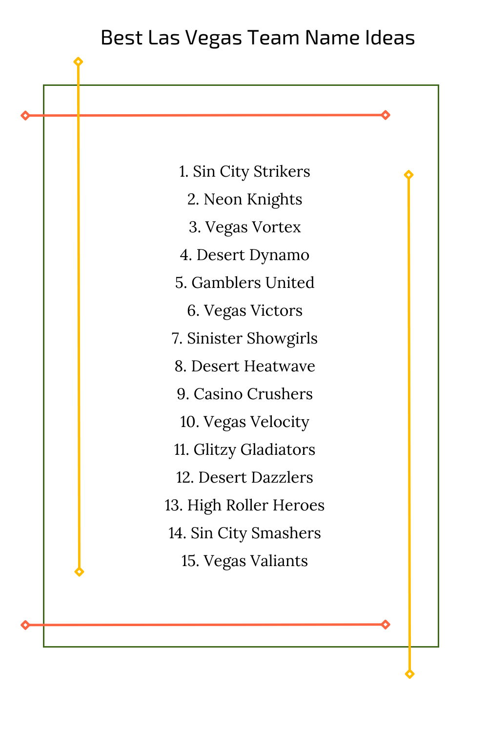 Best Las Vegas Team Name Ideas