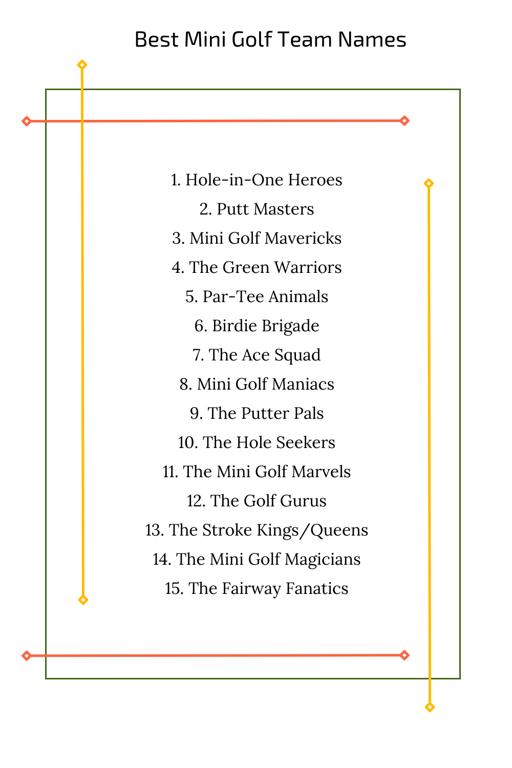 Best Mini Golf Team Names