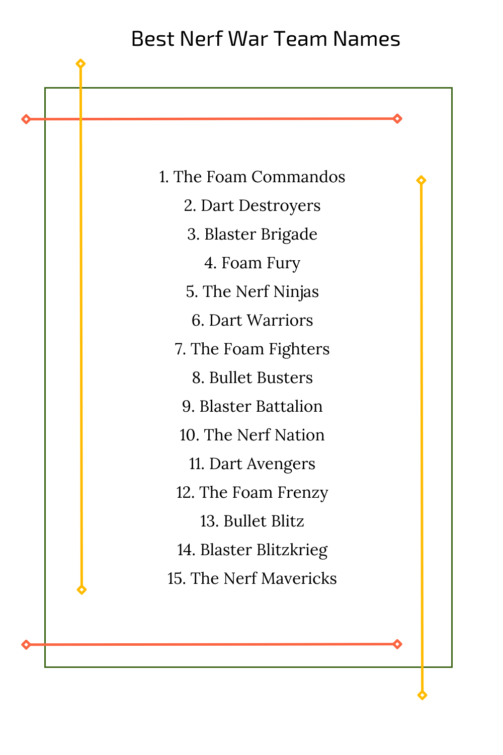 Best Nerf War Team Names
