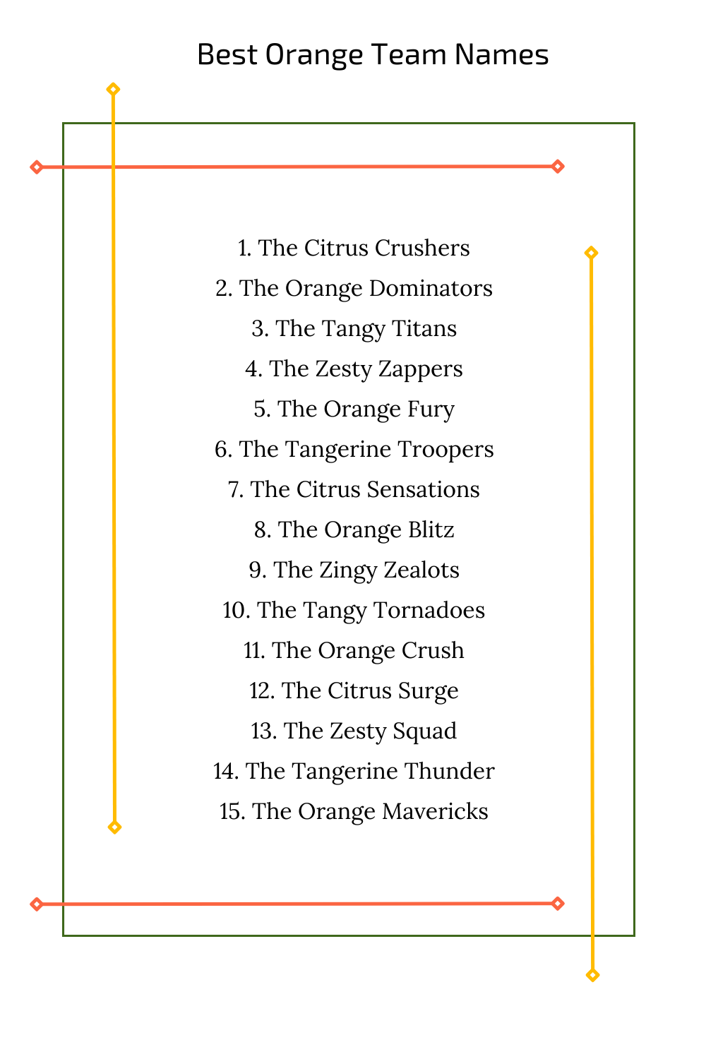 Best Orange Team Names