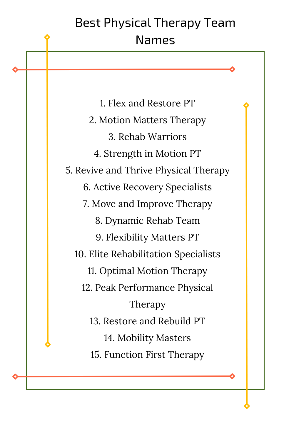 Best Physical Therapy Team Names