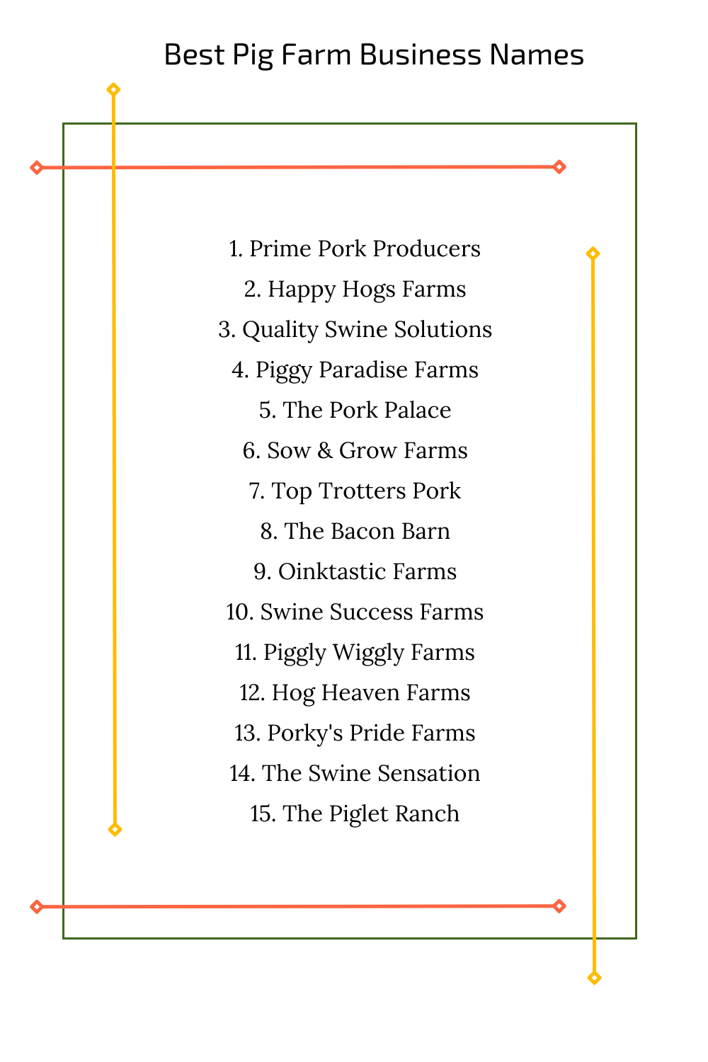 Best Pig Farm Business Names