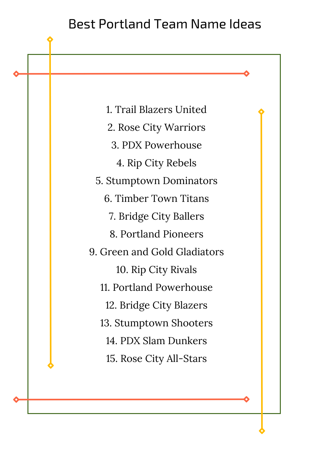 Best Portland Team Name Ideas
