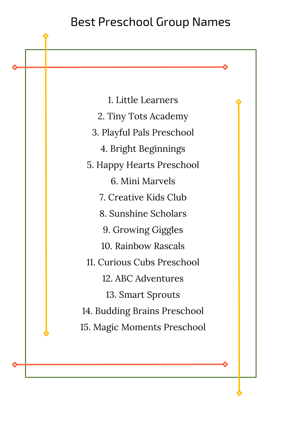 Best Preschool Group Names