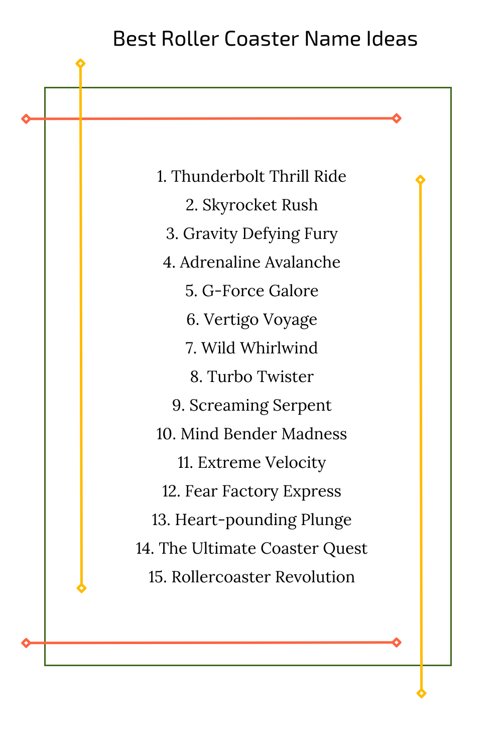 Best Roller Coaster Name Ideas