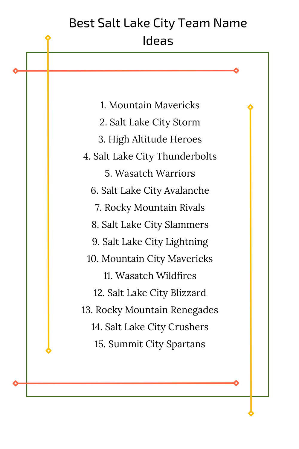 Best Salt Lake City Team Name Ideas