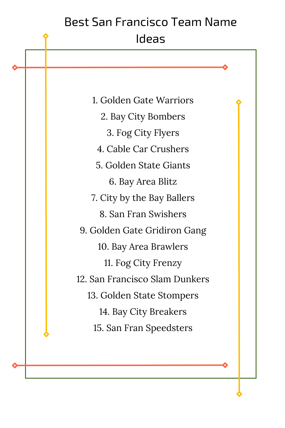 Best San Francisco Team Name Ideas