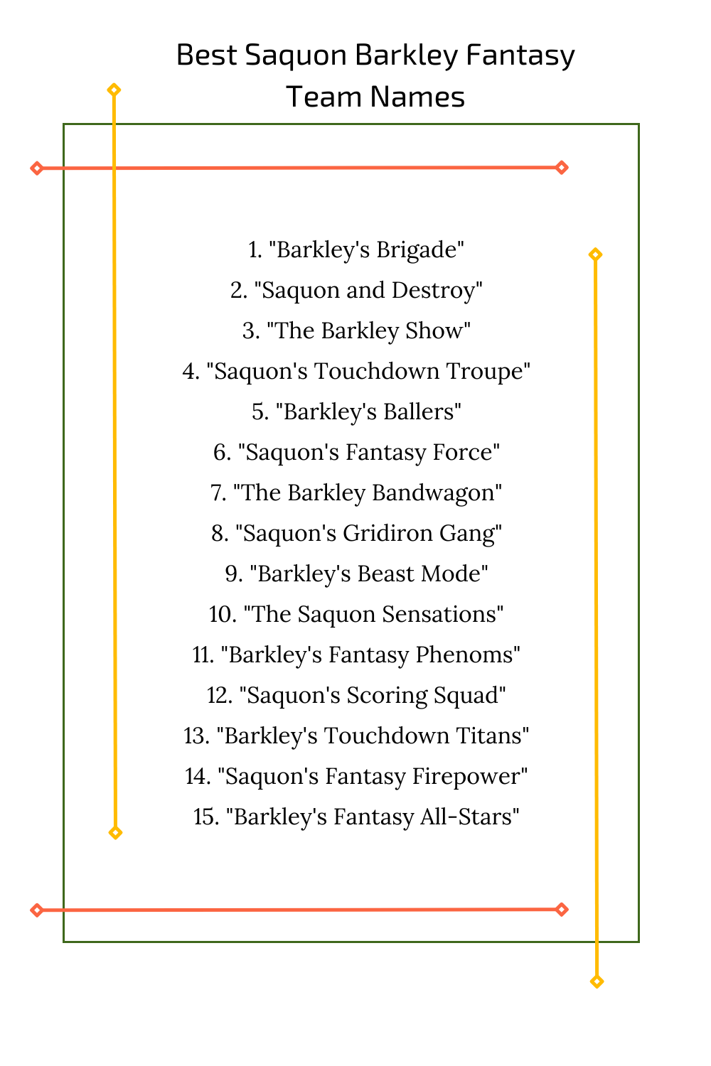 Best Saquon Barkley Fantasy Team Names