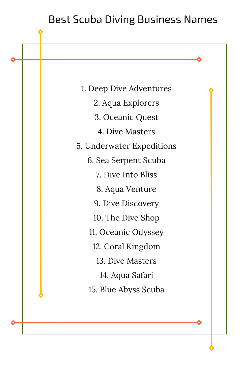 Best Scuba Diving Business Names