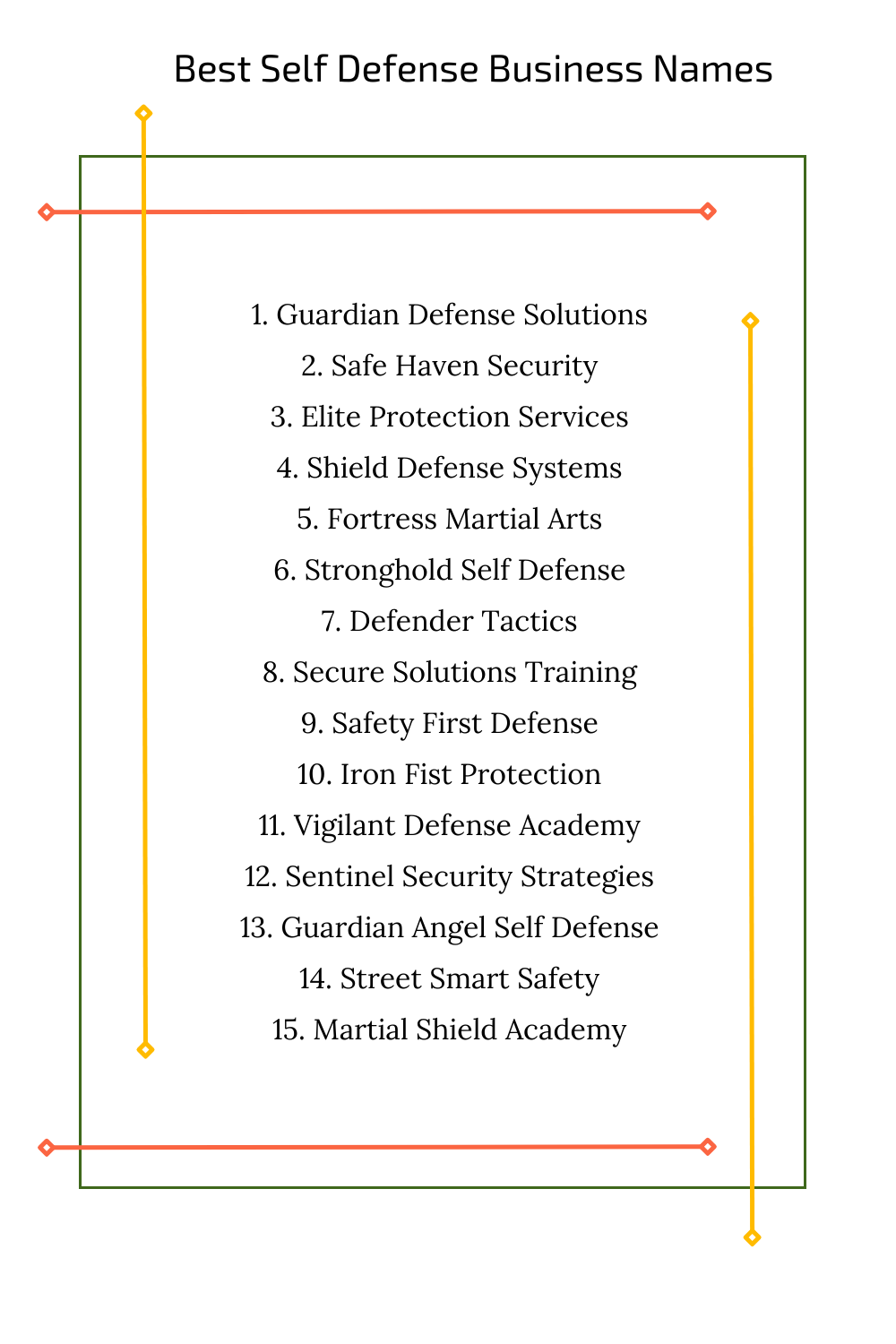 Best Self Defense Business Names