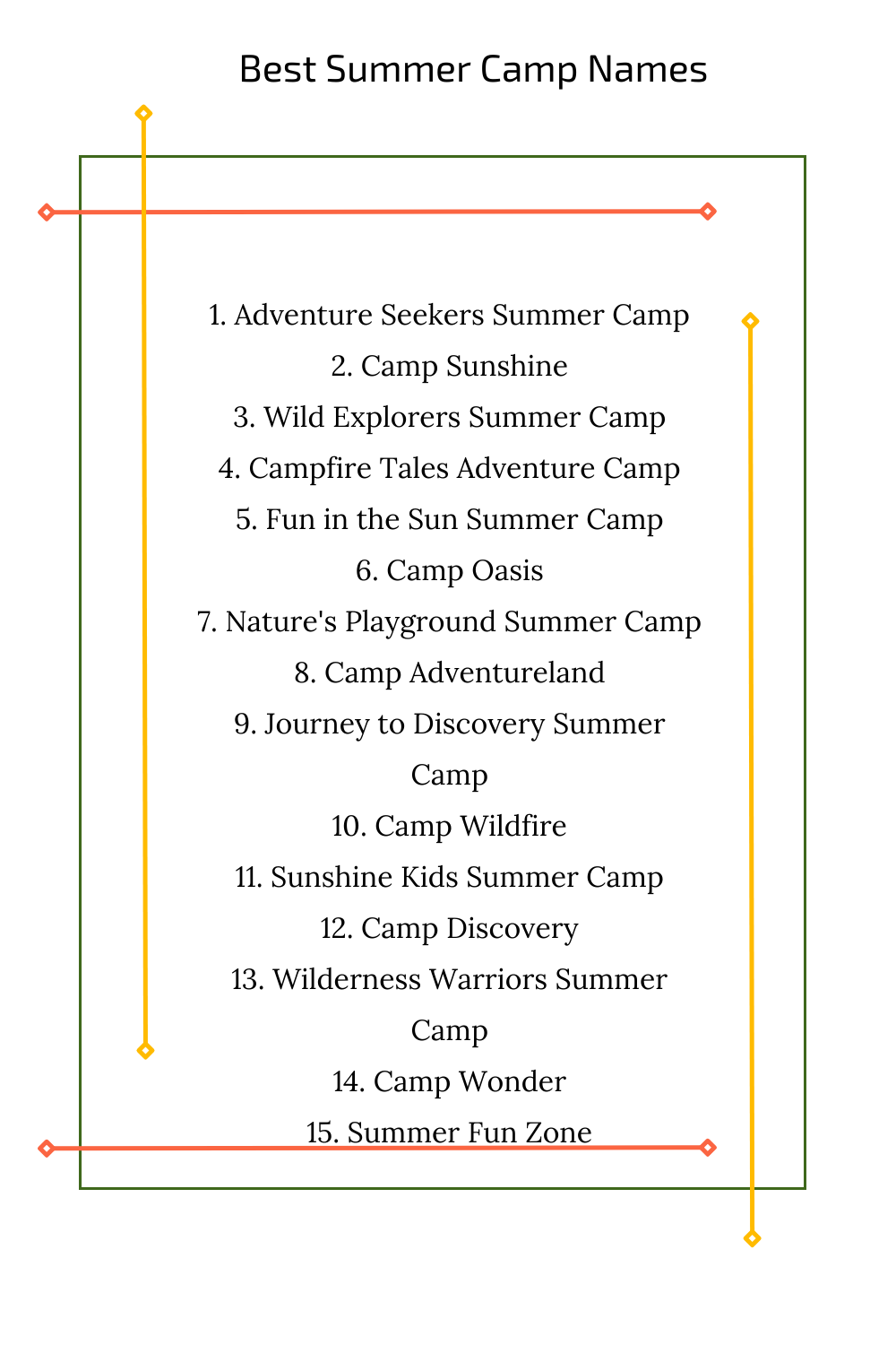Best Summer Camp Names
