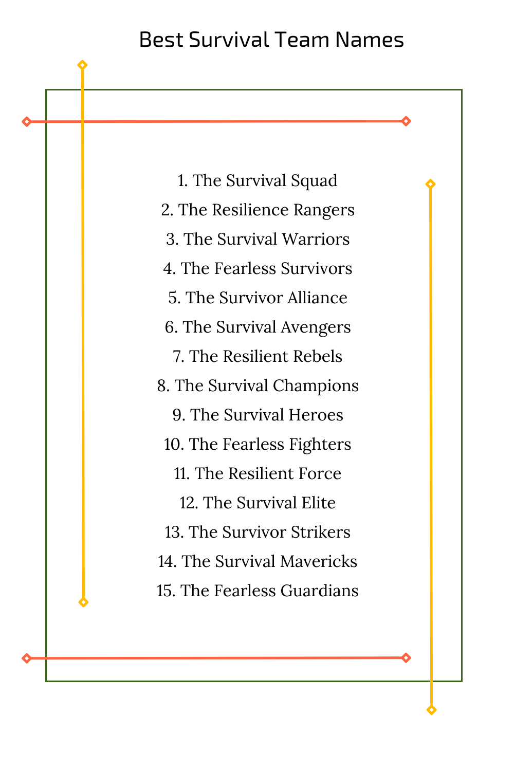 Best Survival Team Names