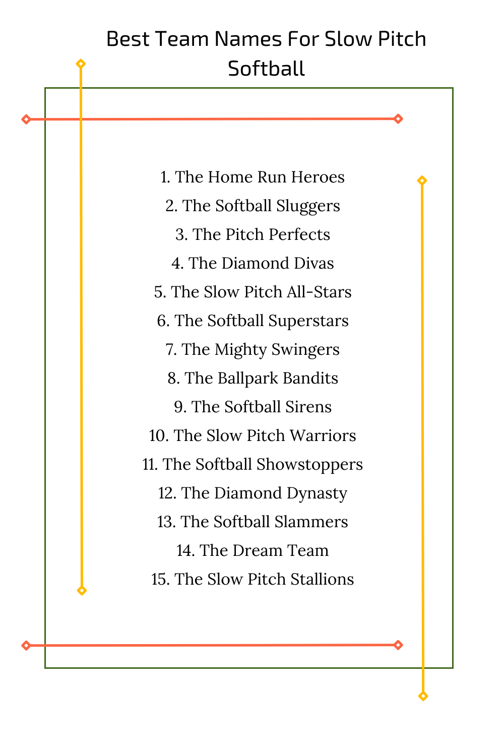 Best Team Names For Slow Pitch Softball