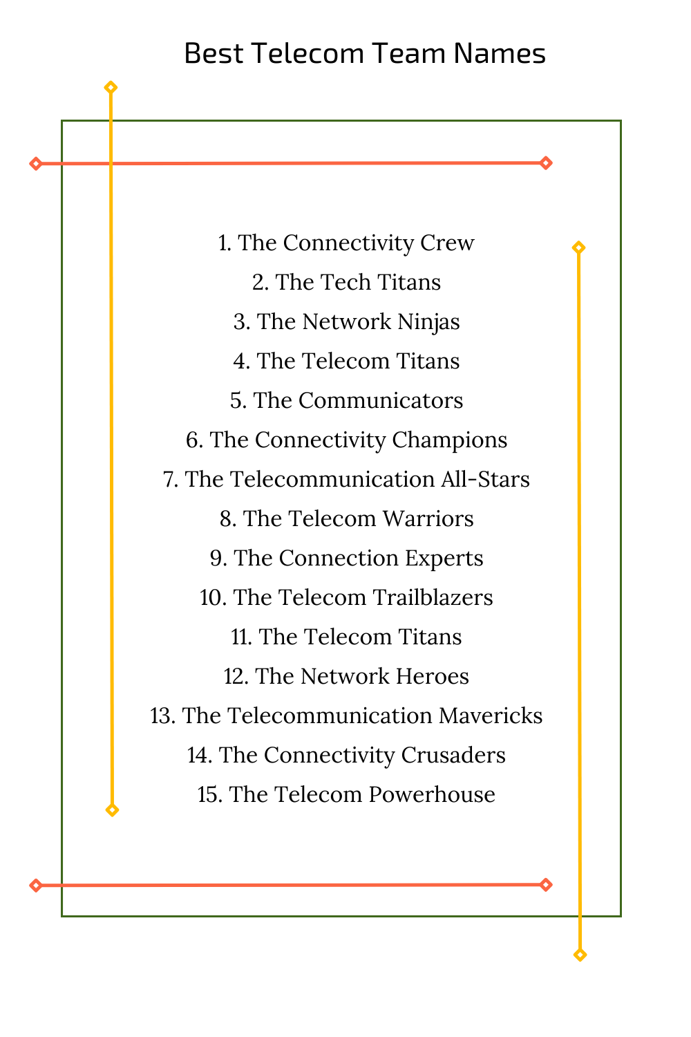 Best Telecom Team Names