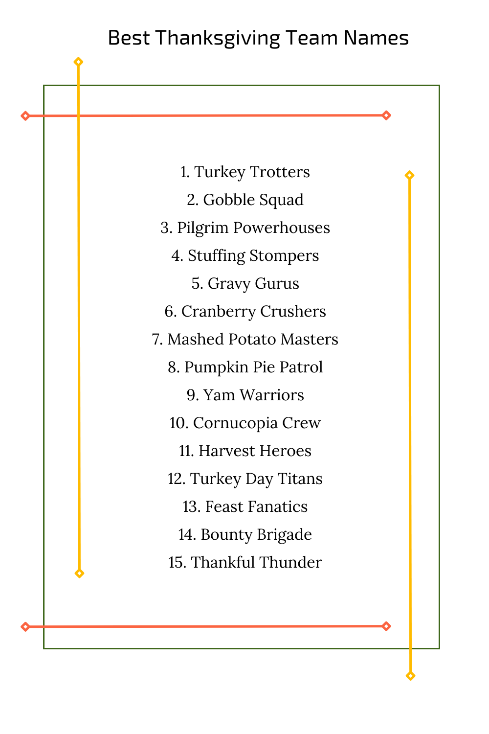 Best Thanksgiving Team Names