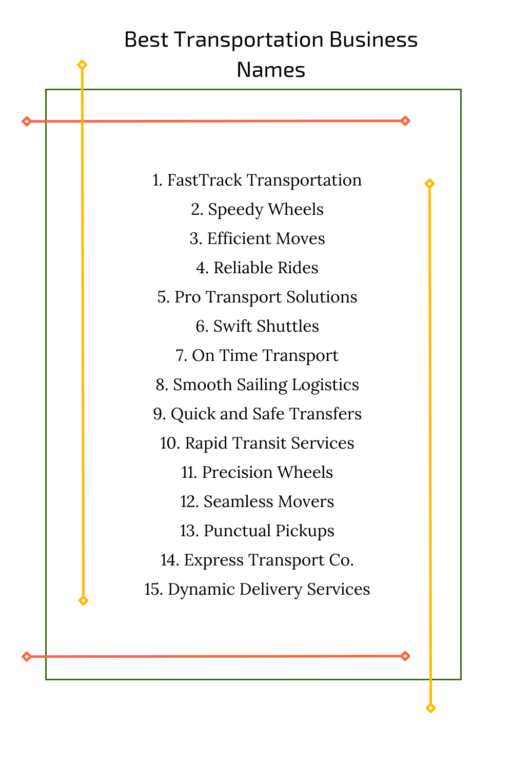 Best Transportation Business Names