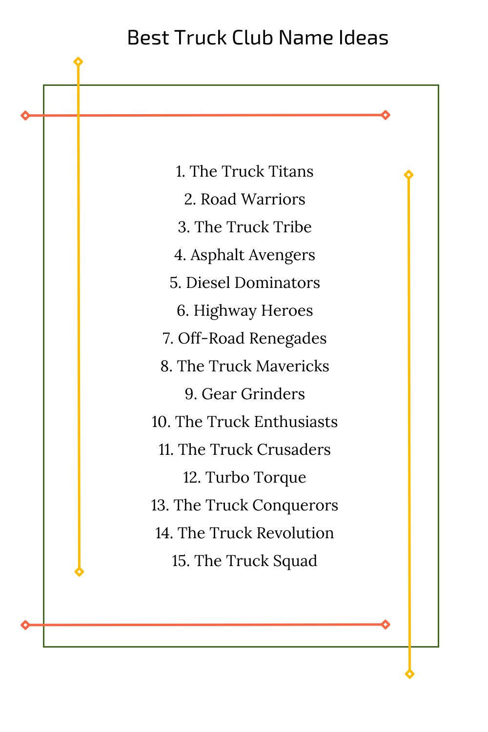 Best Truck Club Name Ideas