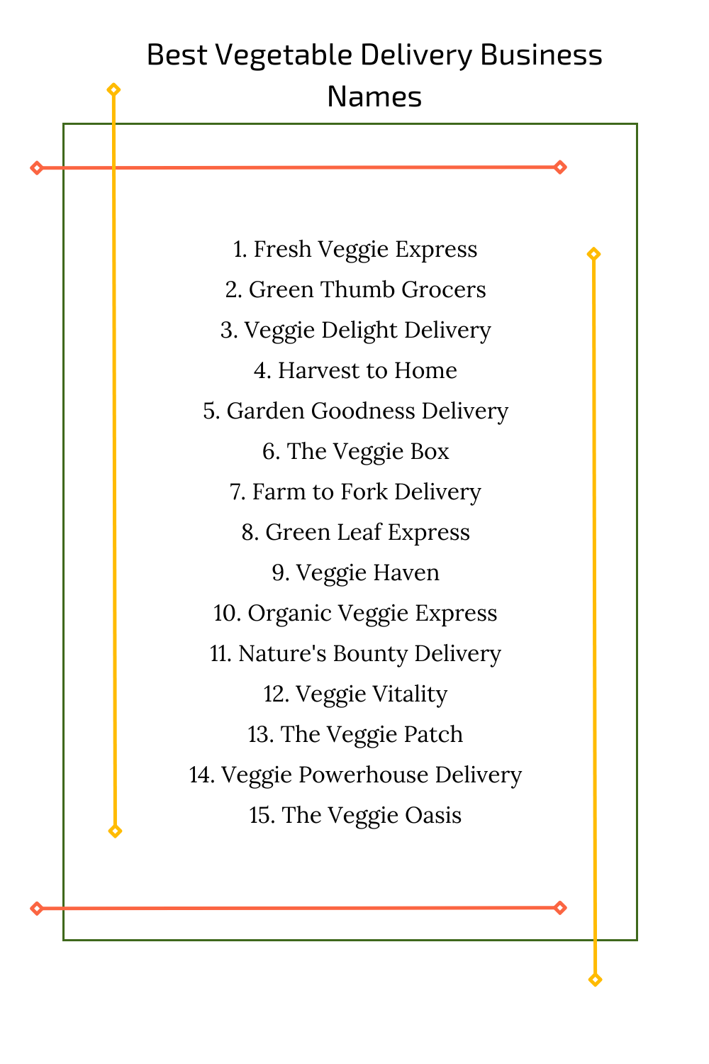 Best Vegetable Delivery Business Names