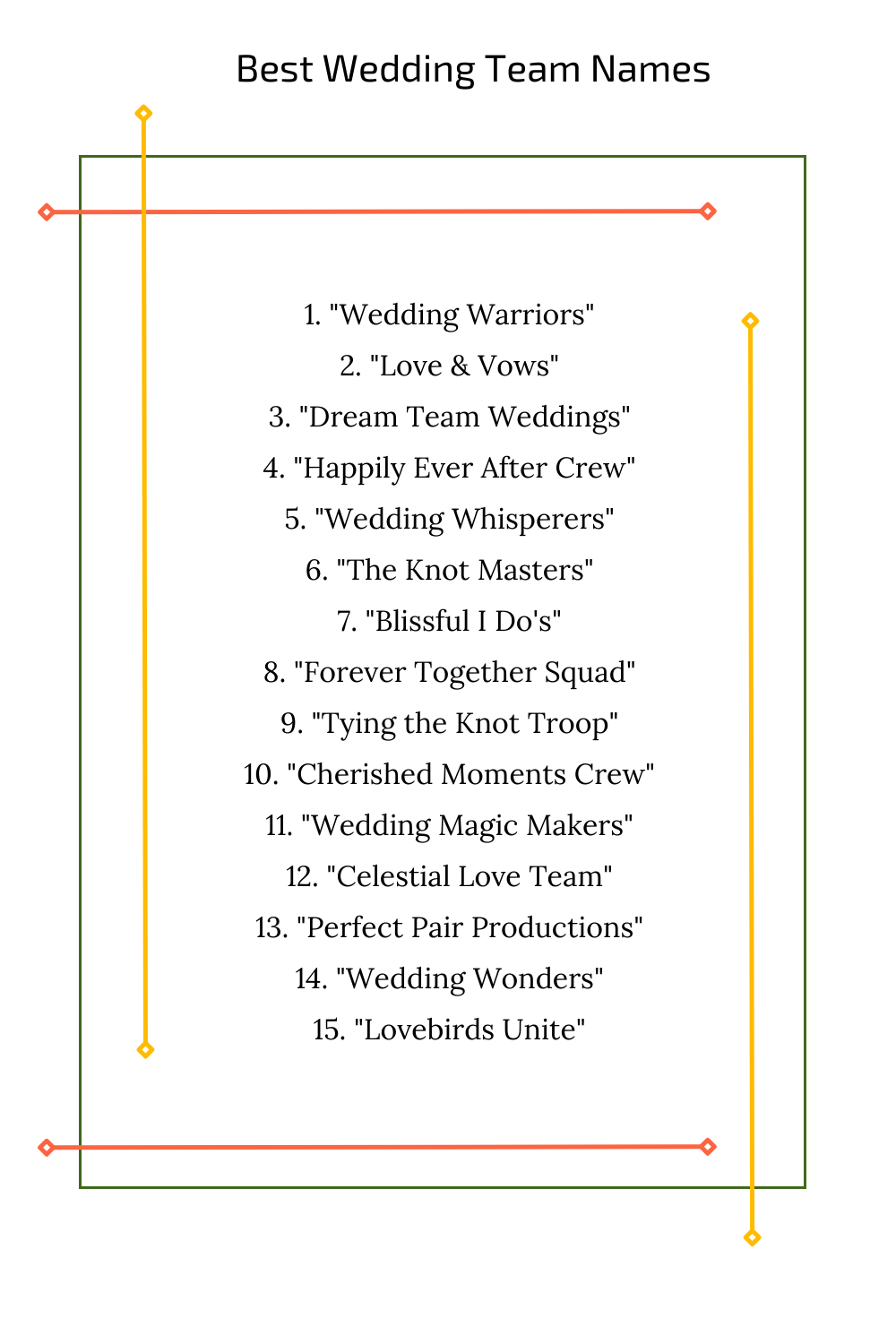 Best Wedding Team Names