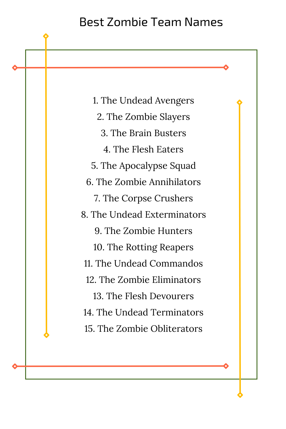 Best Zombie Team Names