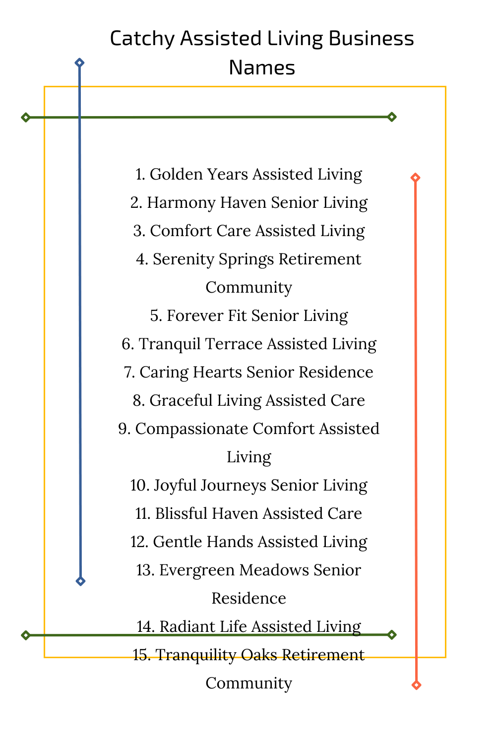 Catchy Assisted Living Business Names